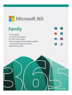 Microsoft Office 365 Family - Licencia 12 Meses