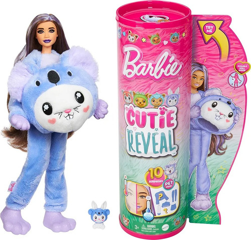 Barbie Cutie Reveal Muñeca Conejo Disfraz Koala 10 Sorpresas