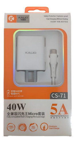 Cargador  Kalio 40w Micro Usb 