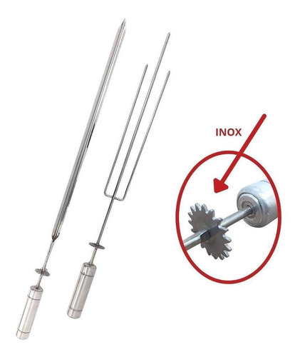 Coroas Engrenagem Espeto Inox Churrasqueira Giratória 7un