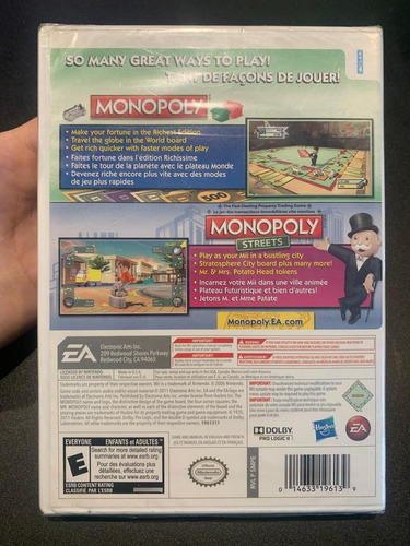 Monopoly Collection Nintendo Wii Nuevo (Usado)