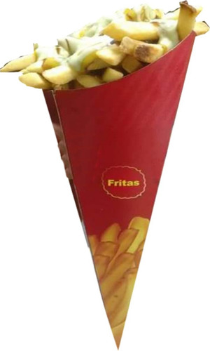 Caixa Caixinhas Embalagem Cone Batata Fritas P 500 Pçs