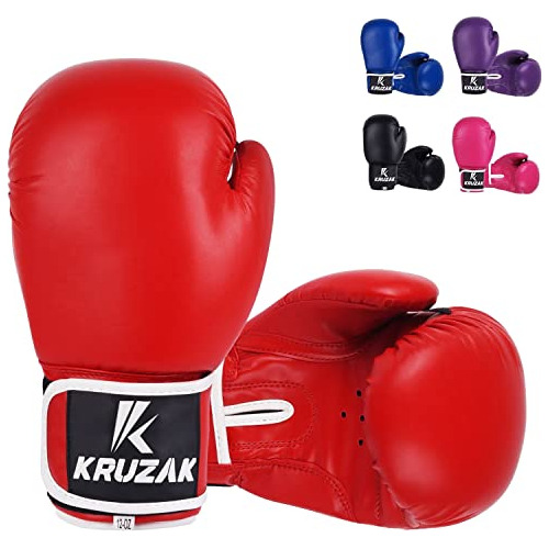 Guantes De Boxeo Kruzak Para Entrenamiento Y Combate - Rojo