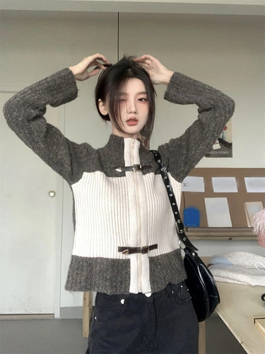 Suéter Zoki Retro Y2k Para Mujer, Diseño Harajuku, Patchwork