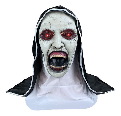 Halloween Monja The Nun Led Máscara De Terror Con Sombrererí
