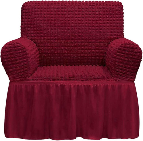 Funda Protectora De Sofá Con Falda, (1 Asiento, Rojo Vino)