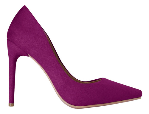 Zapatillas De Tacón Alto De Gamuza Color Morado Para Dama