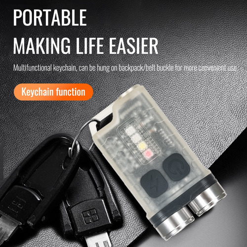 Con Linterna Llavero Edc Usb Carga Linterna V3