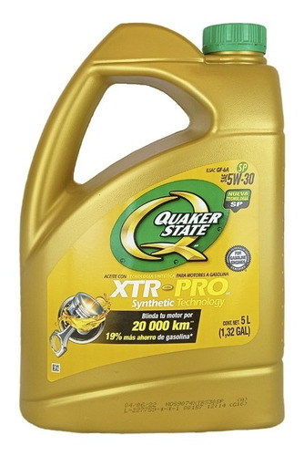 Aceite Quaker Multigrado Xtr-pro 5w30 Garrafa 5 Lt+ Playera