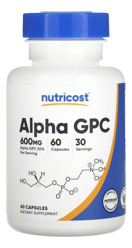 Suplemento Alpha Gpc 300 Mg, 60 Capsulas Sin Gluten