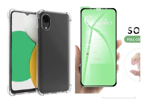 Capa Compatível Samsung Galaxy A03 Core + Pelc 9d Ceramica Cor Transparente