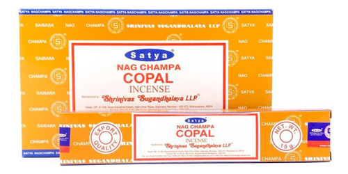 Sahumerios Satya Nag Champa - 12 Unidades Fragancia copal