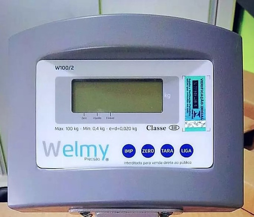 Balança Digital Industrial Coluna 100kg 20g W100 Welmy Cor Cinza