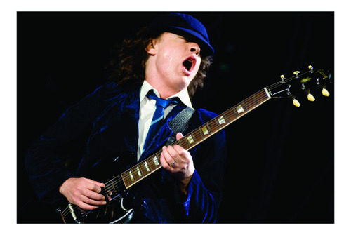 Ac Dc Decorativo Cuadro Metálico Angus Young Rock No Canvas 