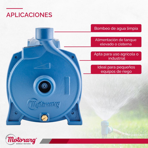Bomba centrífuga centrífuga monofásica Motorarg BC BC150M 1.5hp color azul 50Hz 220V