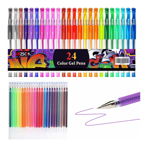 Pensos De Gel De Brillo Zscm 48 Pack Color Gel Pens Juego De