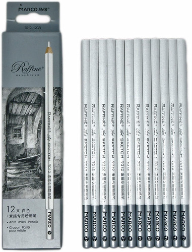 Paquete De 12 Lapices De Dibujo En Colores Pastel Blancos