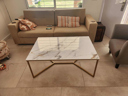 Mesa De Centro Porcelanatico Calacatta Luxory 90x50x45 Alto