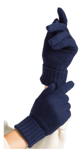 Guantes Fishers Finery Para Mujer 100% Acanalados (azul Mari