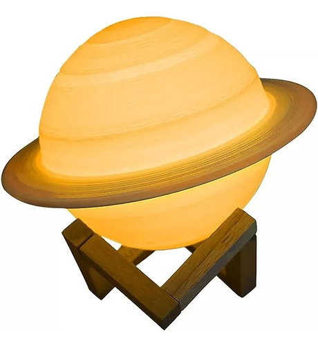 Lámpara Planeta Saturno 3d Touch Recargable Colores 