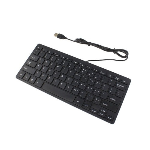 Slim Negra Usb Silencioso Con Cable Mini Teclado Para Notebo