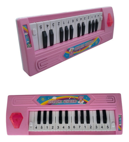 Piano Infantil Brinquedo Teclado Educativo P/ Criança C/ Som Cor Rosa