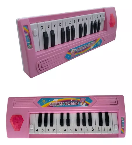 Mini Teclado Pianinho Infantil Sons Brinquedos Bebê Musical Cor Rosa