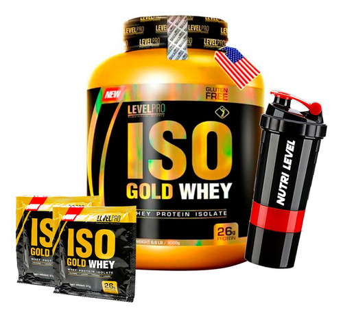 Iso Gold Whey 6.6 Lb / Level Pro + Shaker