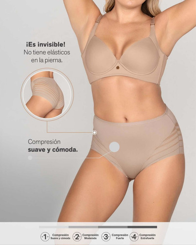 Imagen 6 de 7 de Panty Faja Control Moderado De Abdomen Y Bandas De Tul