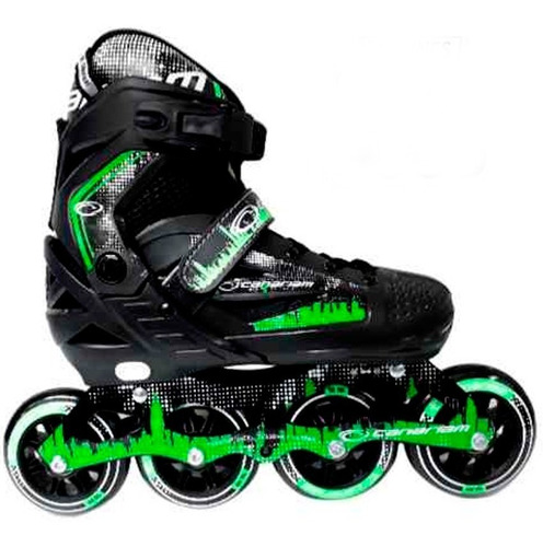 Patín Semiprofesional Roller Team Canariam - Negro Verde