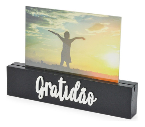 Porta Retrato De Madeira Display 10x15 Gratidão