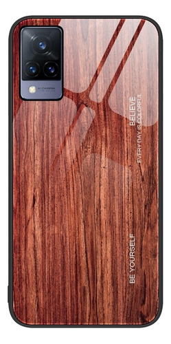 Estuche De Vidrio De Grano De Madera Para Vivo V21