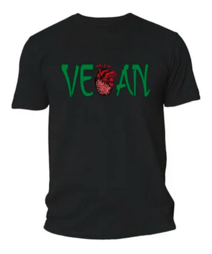 Vegan (coração/cérebro) - Camisa 100% Algodão