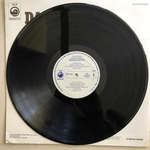 Marimba Nandayapa Lp Danzones Con Marimba Autografiado (Usado)