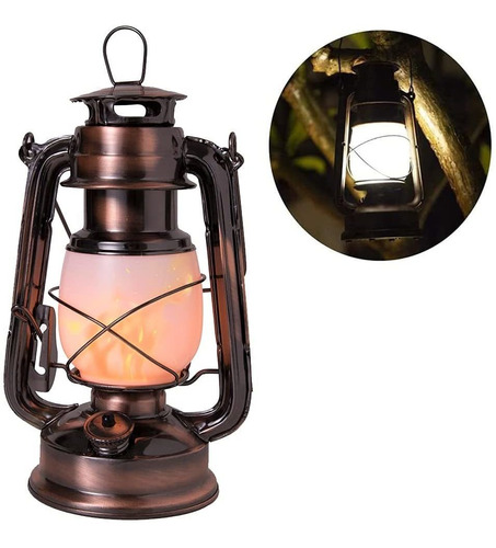 Venforze Luz De Llama Recargable Led Vintage Linterna, Cobre