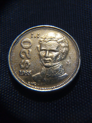 Moneda Mexicana. 20 Pesos Gpe Victoria 1985, 86, 88, 89.