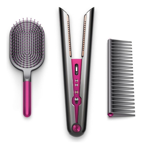 Planchita de pelo inalámbrica Dyson Corrale black nickel y fuchsia 10.8V - 16.8V