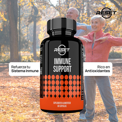 Reset Nutrition Immune Support 60 Cápsulas Suplemento Alimenticio para Fortalecer el Sistema Inmunológico Proteger contra Resfriados y Aumentar la Vitalidad