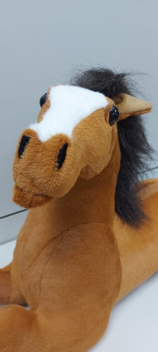 Pelúcia Cavalo Grande 70 Cm Marrom Presente Festa Decoração