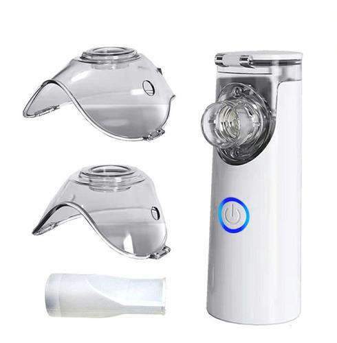 Nebulizador Portátil Inhalador Usb Y Batería Ultrasónico Blanco Y Gris