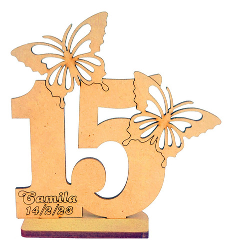 85 Souvenirs 15 Años Mariposas Personalizados Mdf Oferta !