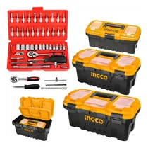 Comprar Juego De 3 Cajas De Herramientas +set Dados Puntas 1\u002F4 46pza Color Naranja Claro