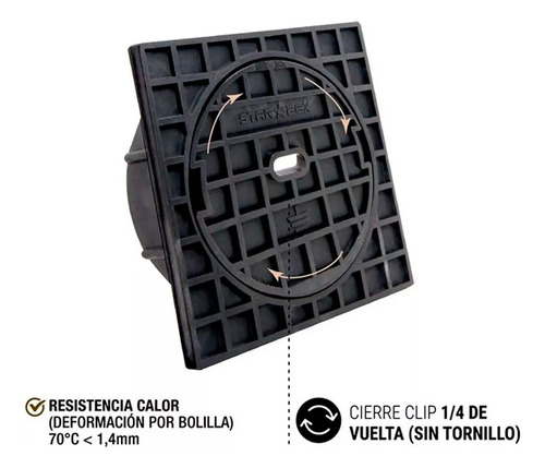 Pack X20 Caja Pvc Inspeccion Jabalina Negra Tapa Reforzada