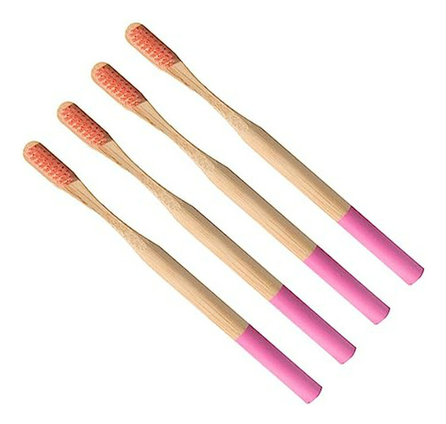 Cepillos De Dientes Bambú Adultos 4pcs