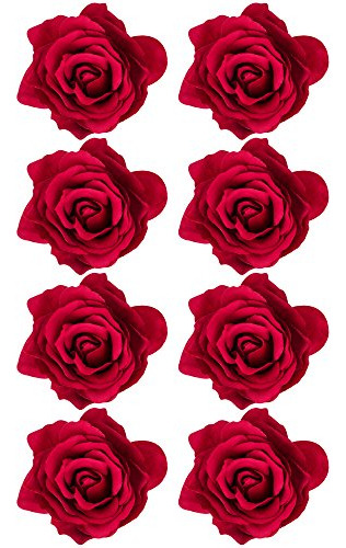 Salida 8 Piezas Rosa Flor Clip De Pelo Horquilla Flor Pin Up