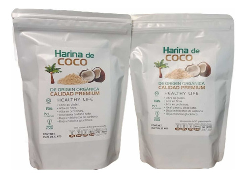 2 Kg Harina De Coco Premium Keto Vegana Sin Gluten 2 Kilos