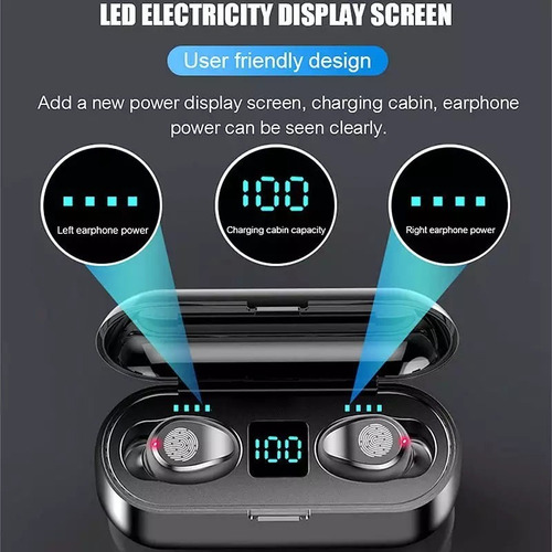 Imagen 8 de 10 de Auriculares In-ear Inalámbricos F9 Compatible Xiaomi Samsung