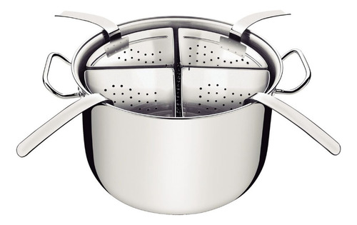 Professional Olla Pasta + 4 Escurridor Acero 30cm Tramontina Acero Inox