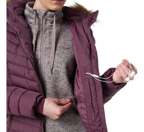 Chaqueta Mujer Lippi Quilca Down Long Hoody Jacket Burdeo I1