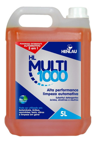 Shampoo Para Veículo  Henlau Mult 1000 Mult 1000 Desengraxante Em Galão De 5l